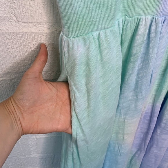 ATM Anthony Thomas Melillo Slub Jersey Ribbed Waist Amalfi Combo Maxi Dress L - Picture 4 of 10